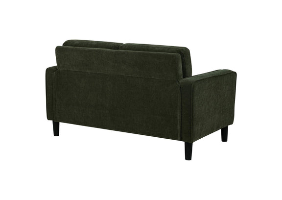 511215 Ruth Fabric Upholstered Track Arm Loveseat Matcha Green