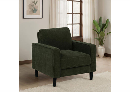 511216 Ruth Fabric Upholstered Track Arm Accent Chair Matcha Green