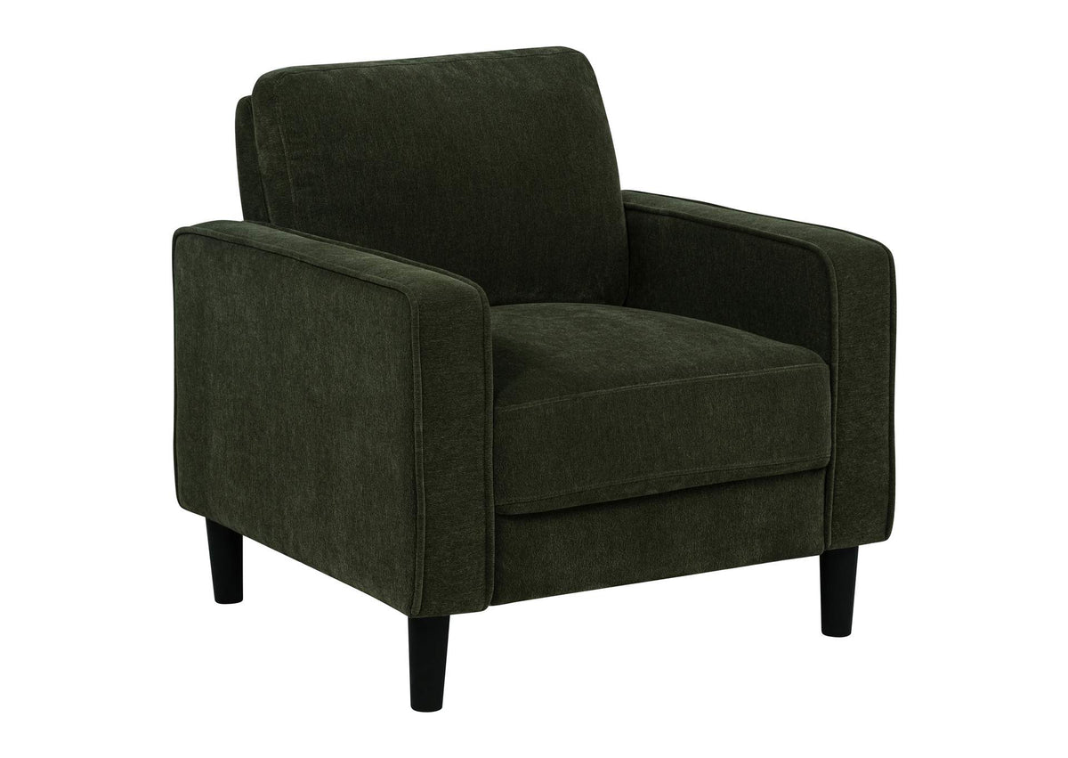 511216 Ruth Fabric Upholstered Track Arm Accent Chair Matcha Green