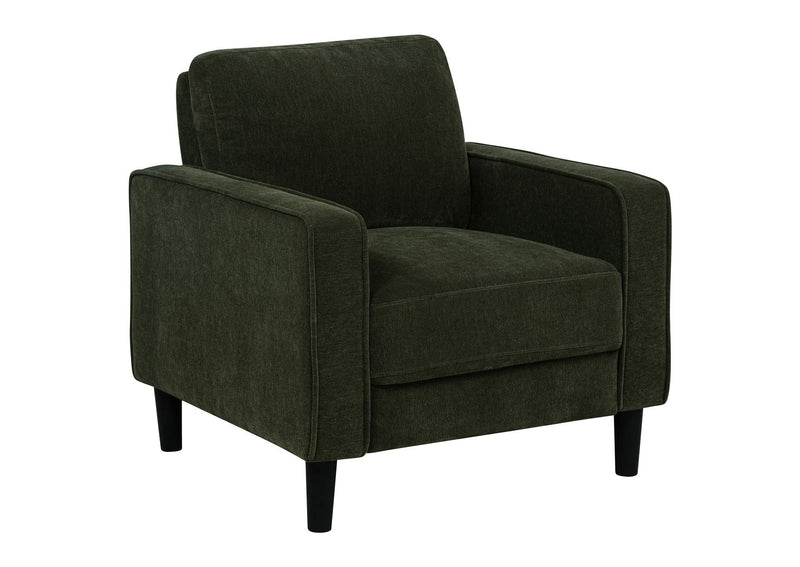 511216 Ruth Fabric Upholstered Track Arm Accent Chair Matcha Green