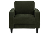 511216 Ruth Fabric Upholstered Track Arm Accent Chair Matcha Green