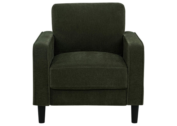511216 Ruth Fabric Upholstered Track Arm Accent Chair Matcha Green