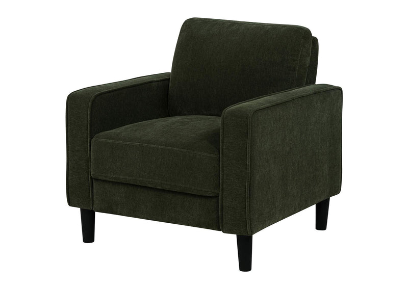 511216 Ruth Fabric Upholstered Track Arm Accent Chair Matcha Green