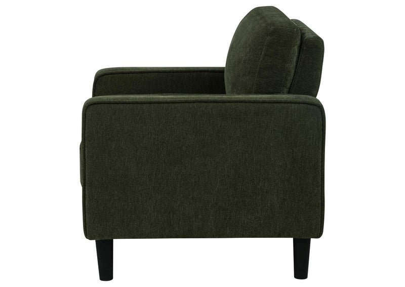 511216 Ruth Fabric Upholstered Track Arm Accent Chair Matcha Green