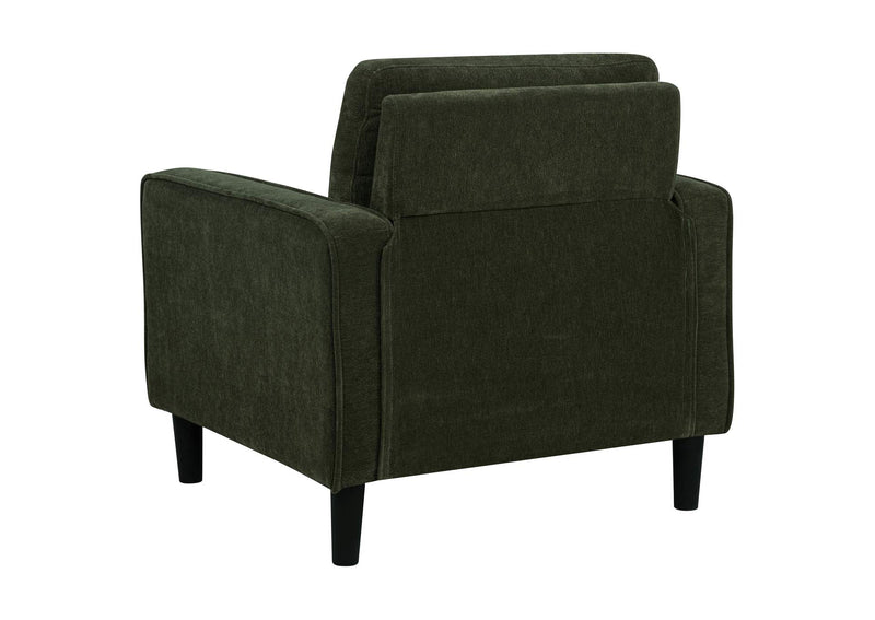 511216 Ruth Fabric Upholstered Track Arm Accent Chair Matcha Green