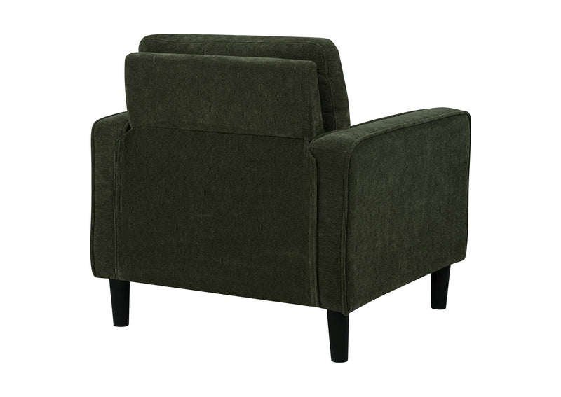 511216 Ruth Fabric Upholstered Track Arm Accent Chair Matcha Green