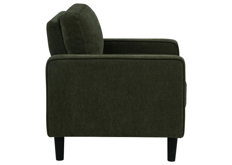 511216 Ruth Fabric Upholstered Track Arm Accent Chair Matcha Green