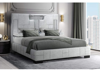 OSCAR-GREY-KB-N OSCAR GREY KING BED NO WOOD TRIM