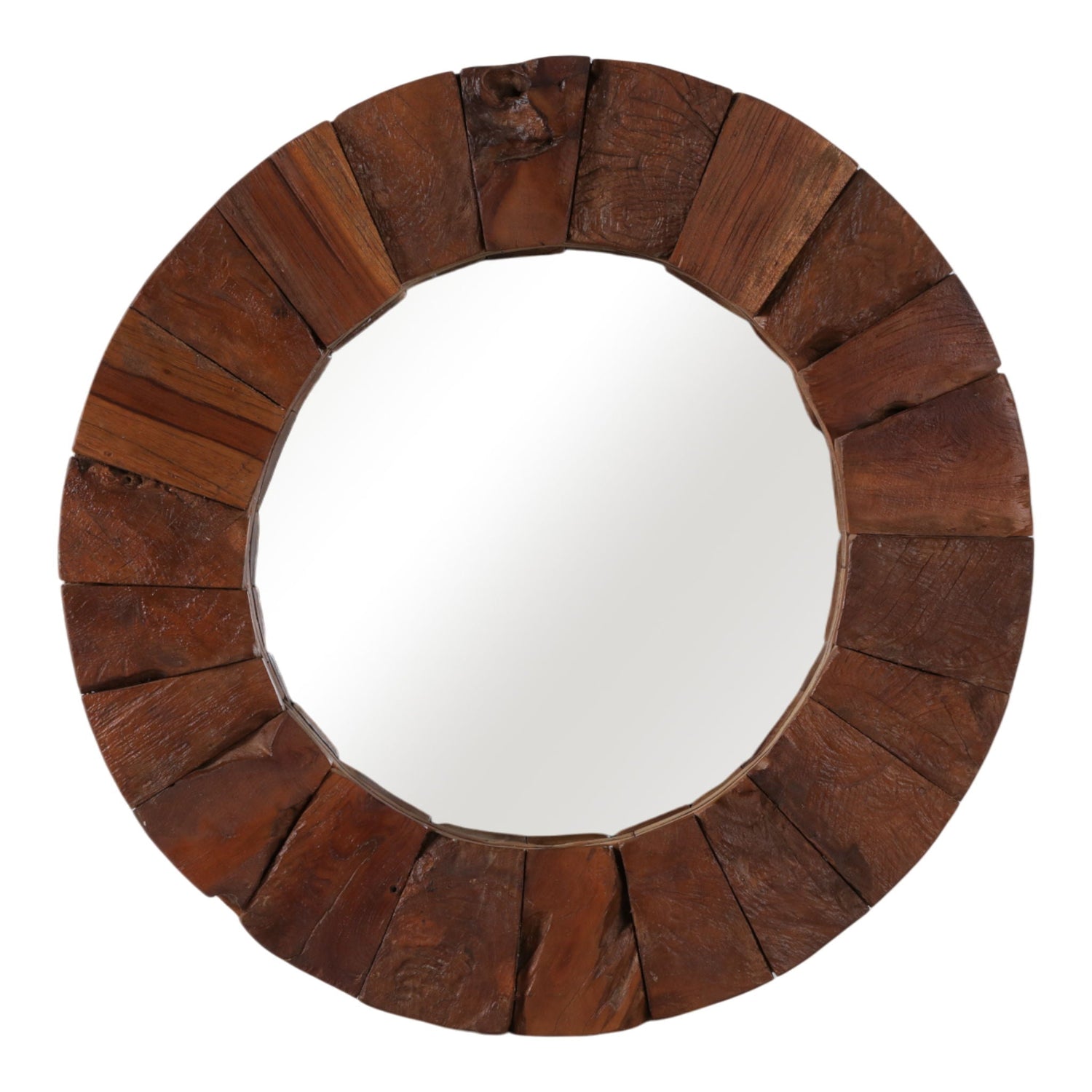 31" x 31" Teakwood Framed Mirror - Natural