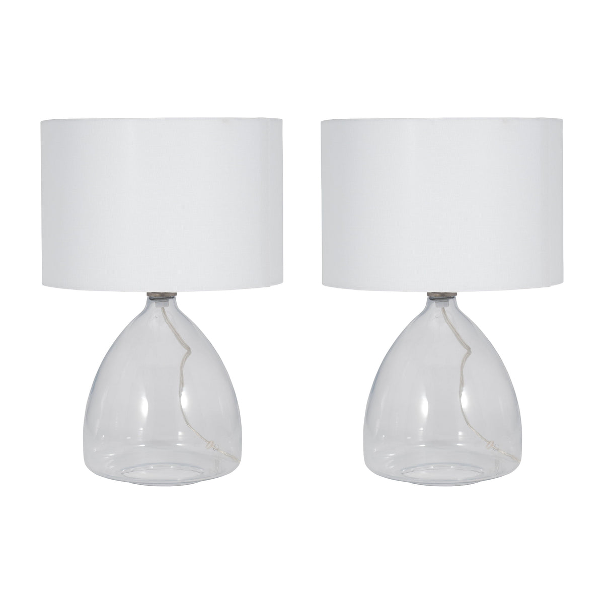 Glass 18" Table Lamp (Set of 2) - Clear