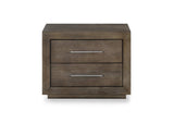 8D6481 Melbourne Two Drawer Nightstand With USB In Dark Pine