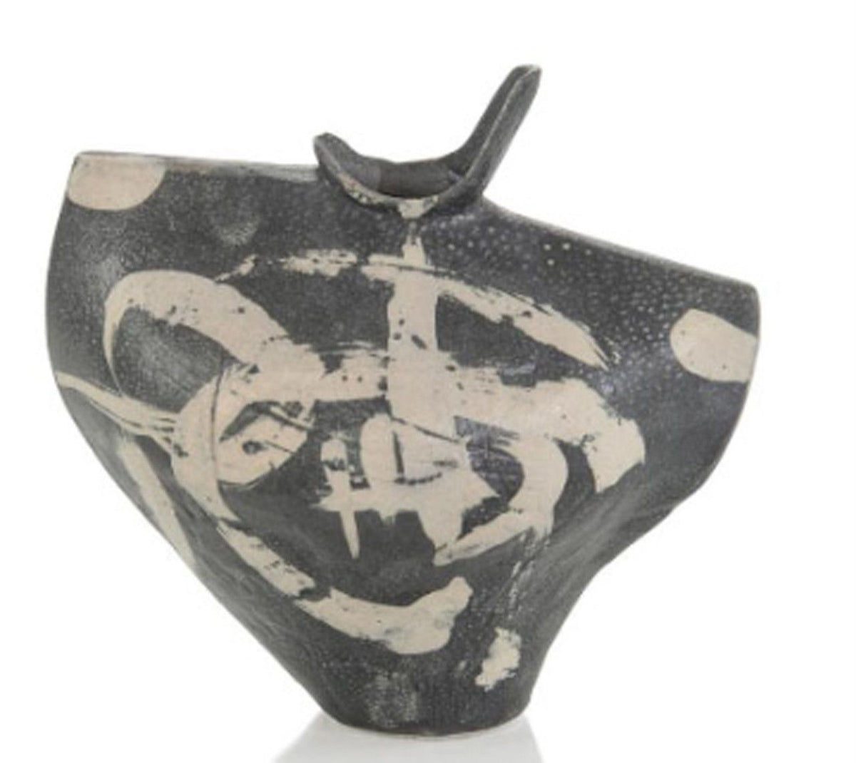 9" Ponce Tribal Vase - Black / White