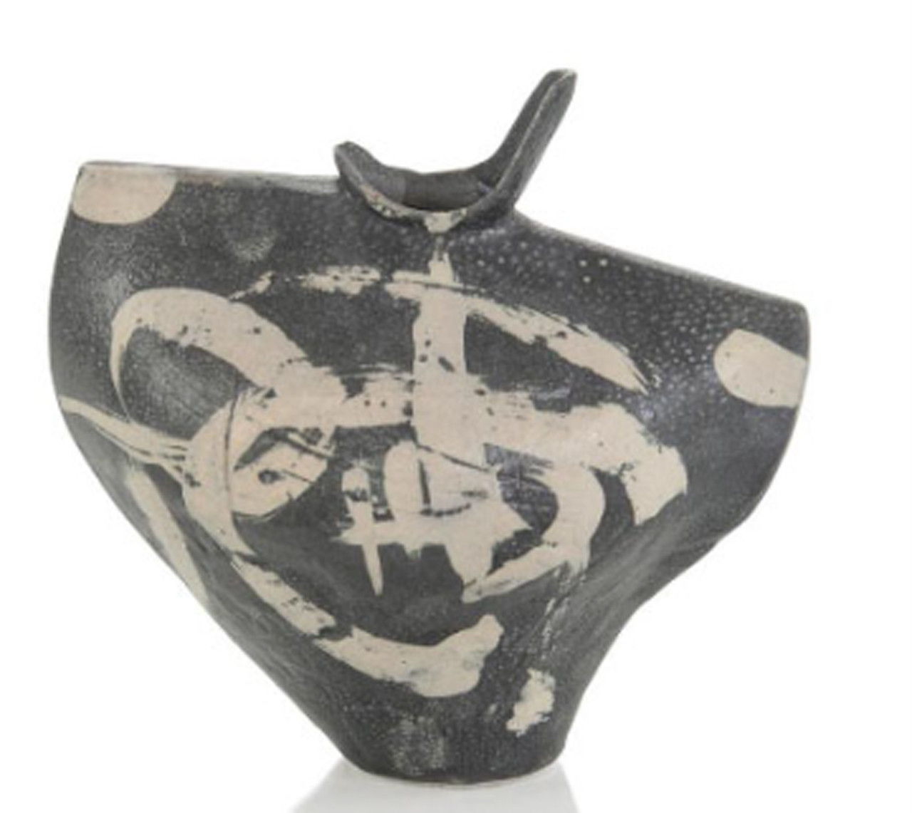9" Ponce Tribal Vase - Black / White