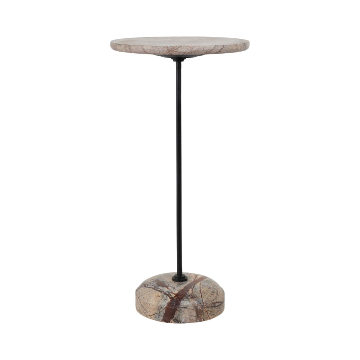Rennon Marble Accent Table - Beige / Black