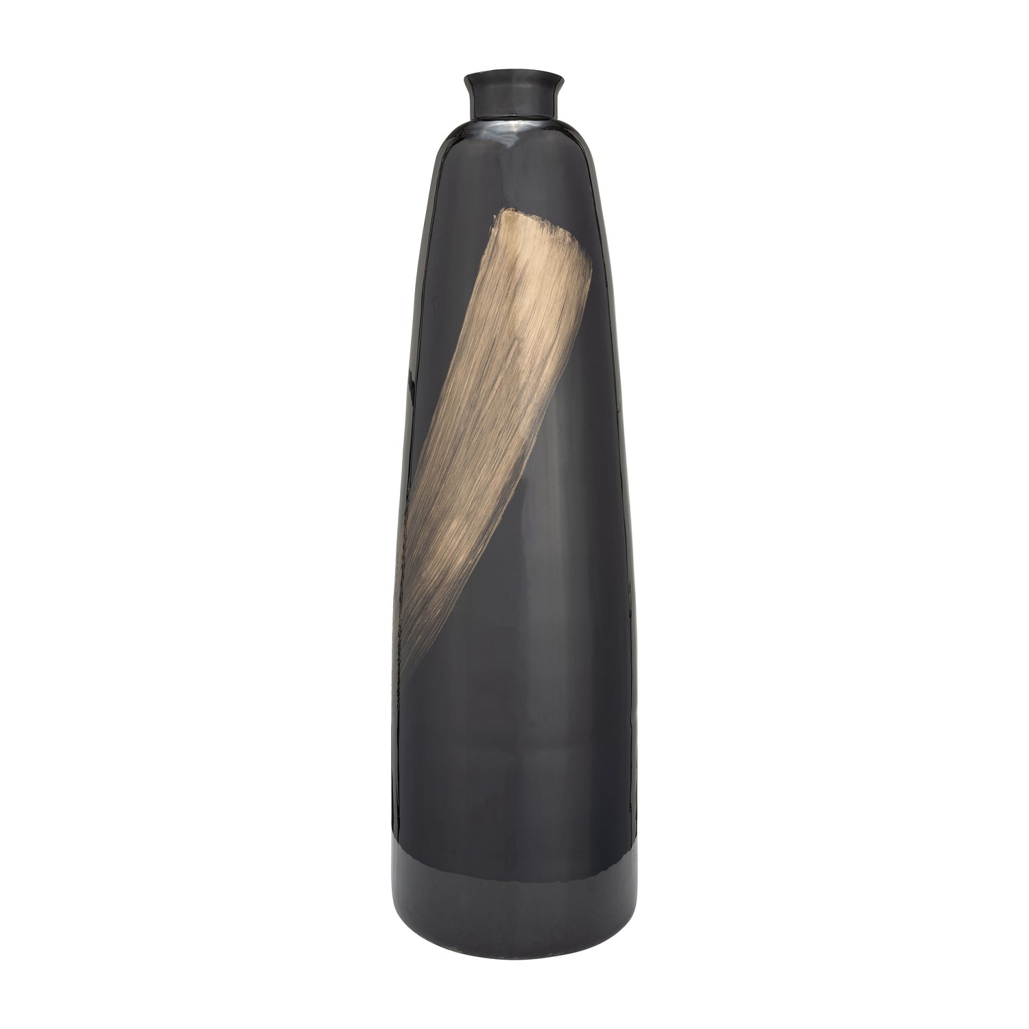 Glass 2-Tone Vase 35" - Black / Gold