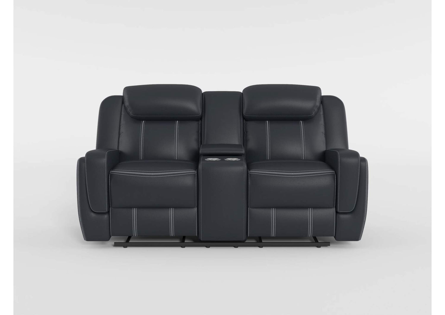 8516BU-2 Littleton Double Reclining Love Seat with Center Console, Receptacles and USB Ports