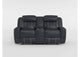 8516BU-2 Littleton Double Reclining Love Seat with Center Console, Receptacles and USB Ports