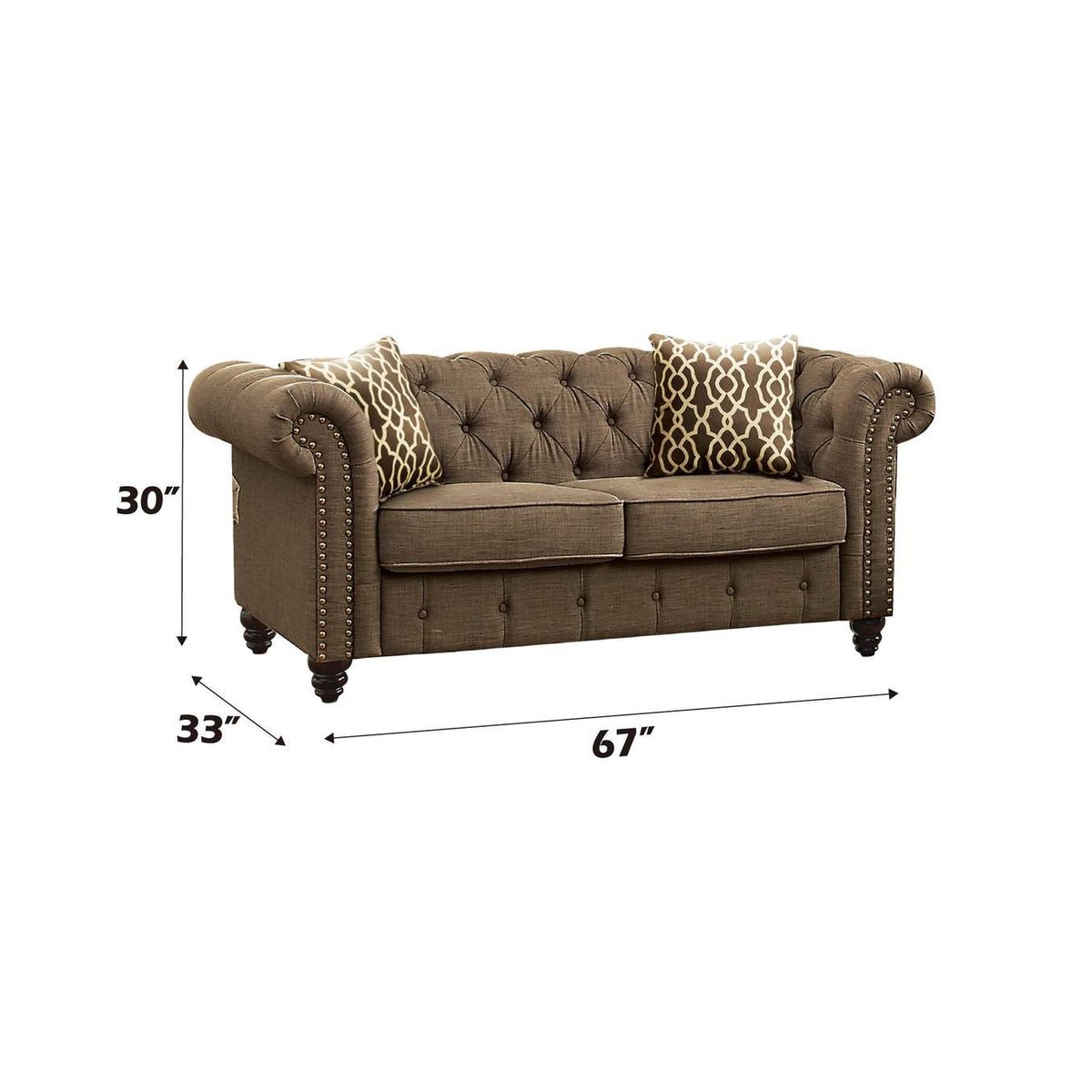 52426 Aurelia Loveseat with 2 Pillows