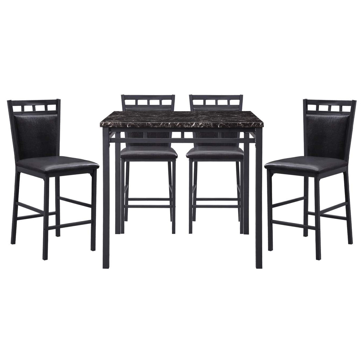 5275-36 Olney 5 Piece Counter Height Set, Faux Marble Top