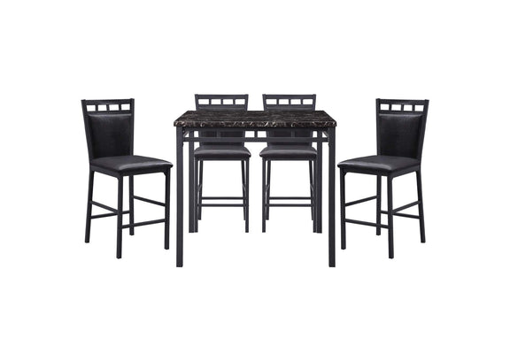 5275-36 Olney 5 Piece Counter Height Set, Faux Marble Top