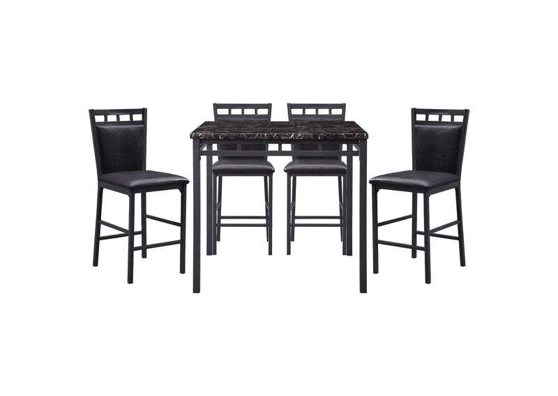 5275-36 Olney 5 Piece Counter Height Set, Faux Marble Top