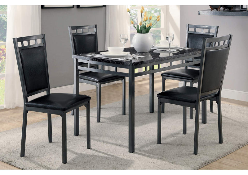 5275 Olney 5 Piece Dinette Set, Faux Marble Top
