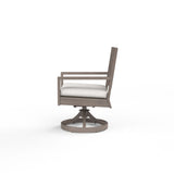 Laguna - Swivel Dining Chair, No Welt - Canvas Flax / Gray