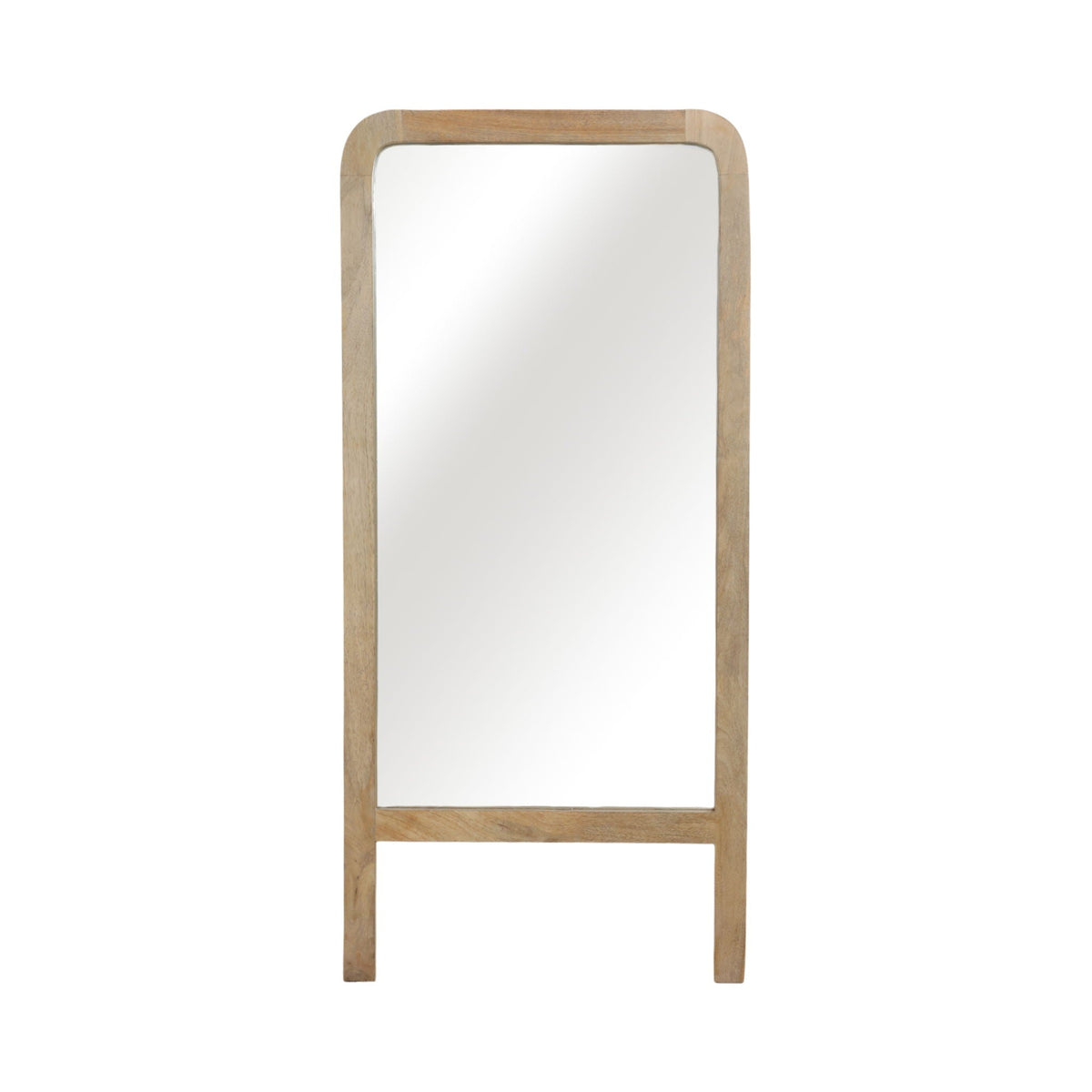 60" x 28" Leaner Footed Mirror - Natural