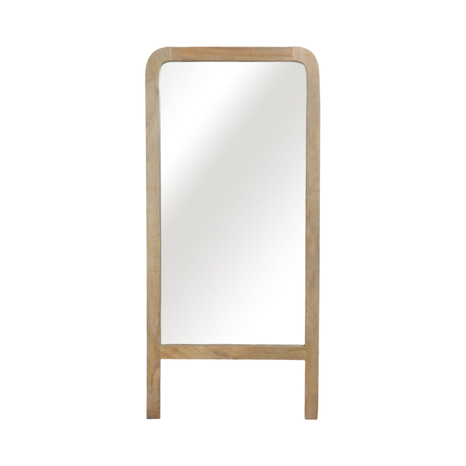 60" x 28" Leaner Footed Mirror - Natural