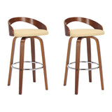 Sonia - 30" Bar Height Swivel Bar Stool - Walnut Wood