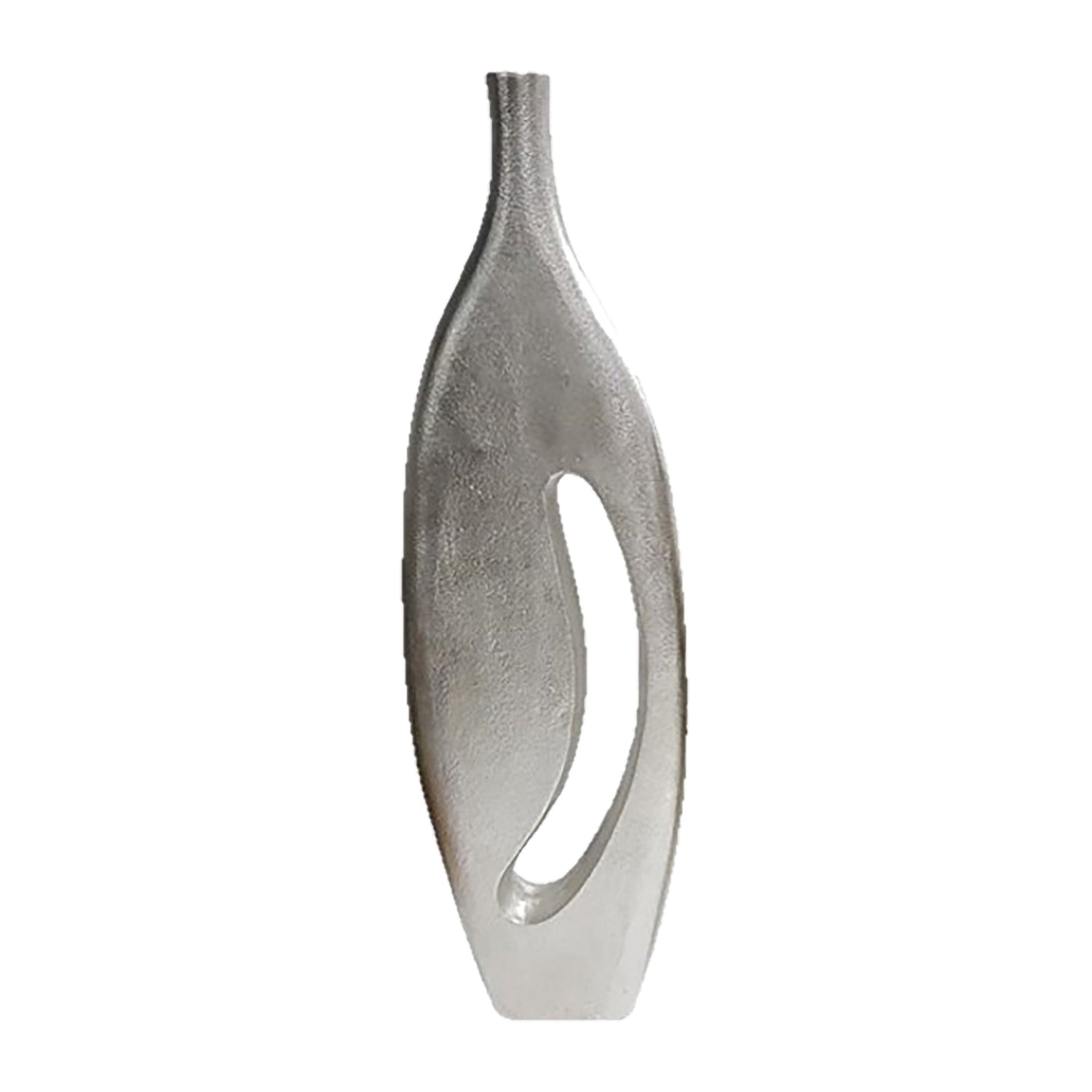 28" Davena Metal Vase - Silver