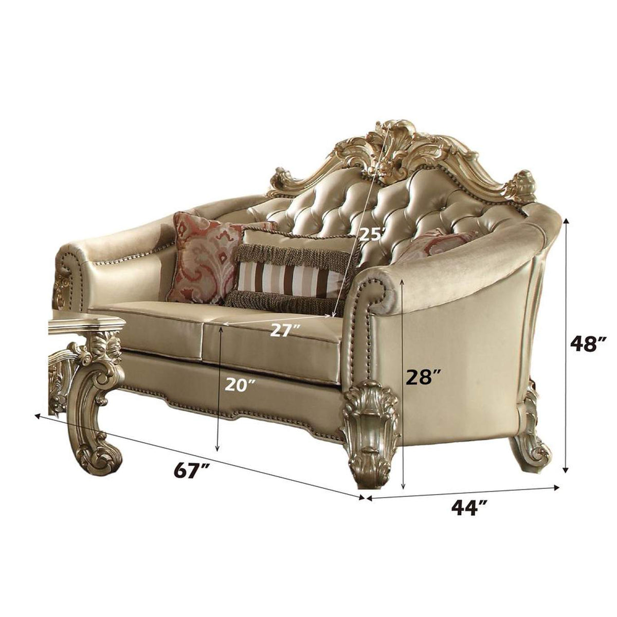 53121 Vendome Ii Loveseat with 3 Pillows