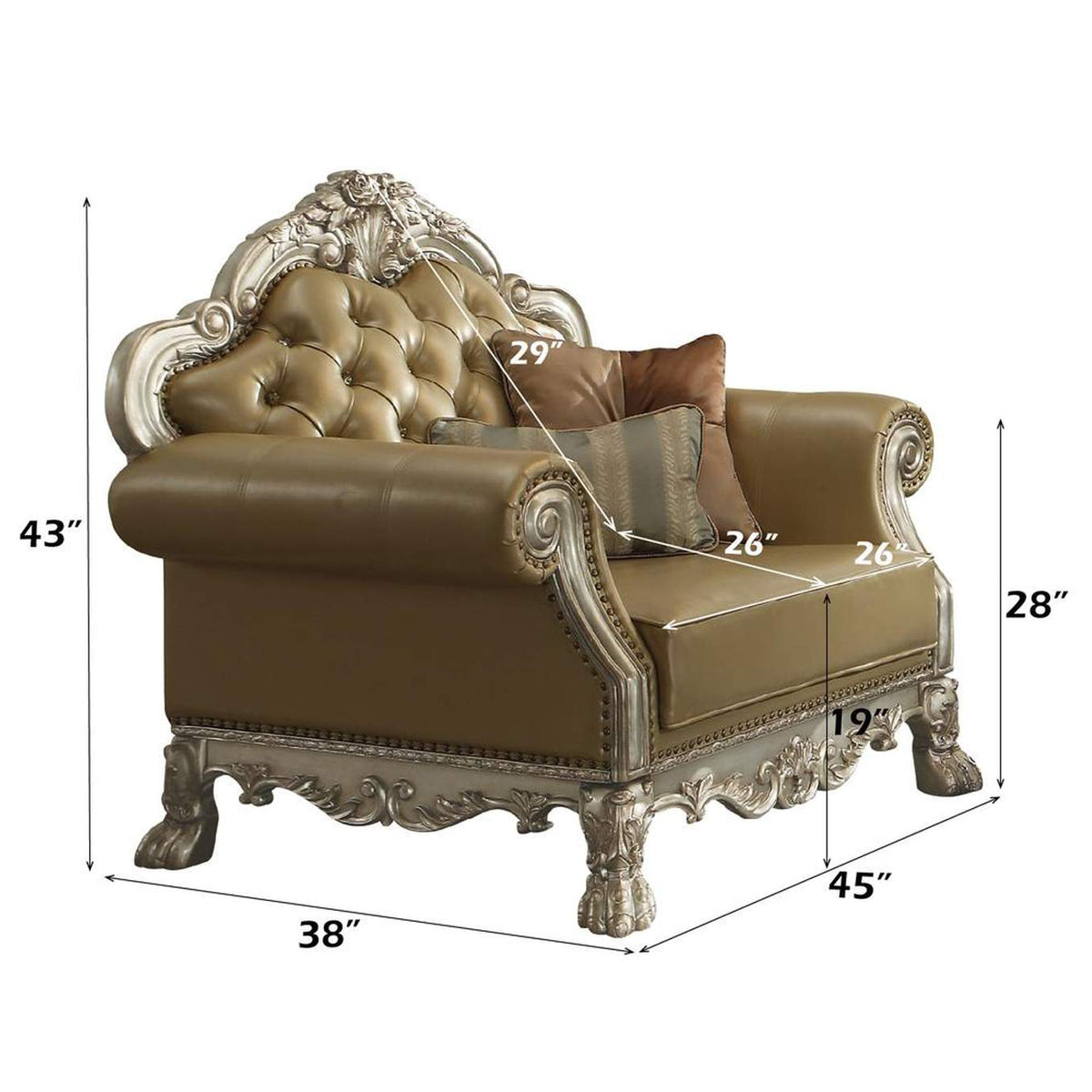 53162 Dresden Chair with 2 Pillows