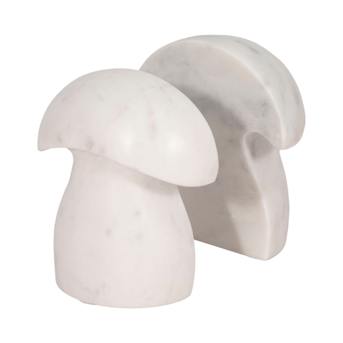 Marble Mushroom Bookends (Set of 2) - White