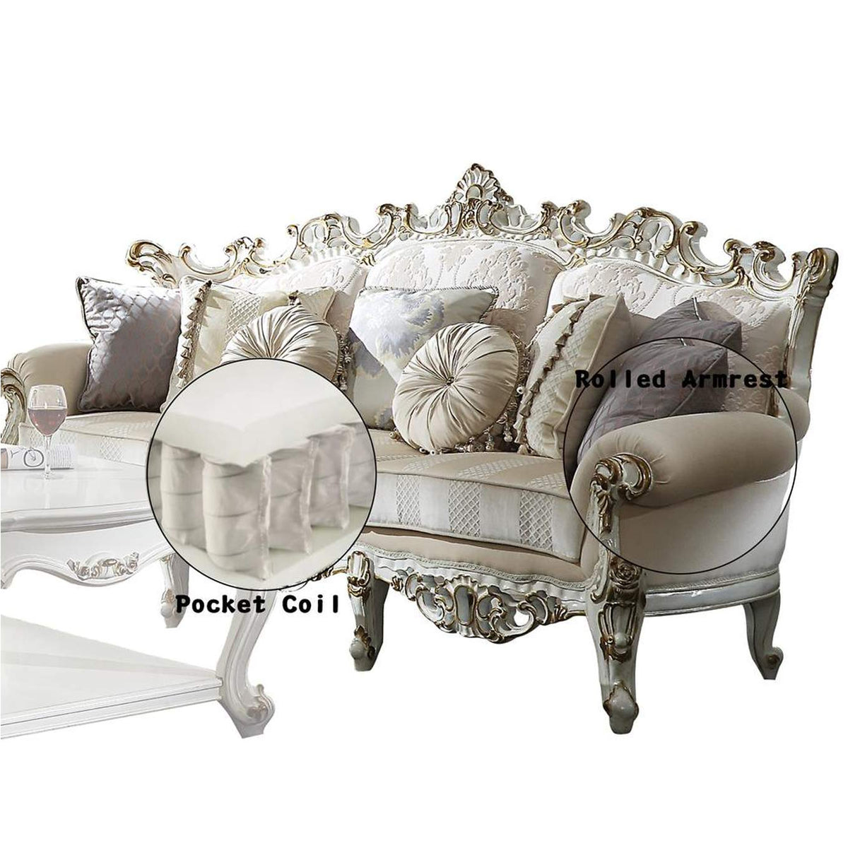 53460 Picardy Ii Sofa with 7 Pillows