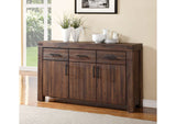 3F4173 Meadow Three Drawer Three Door Solid Wood Sideboard In Brick Brown
