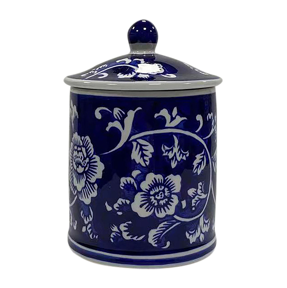 8 Oz Chinoiserie Scntd Candle With Lid 6" - Blue / White