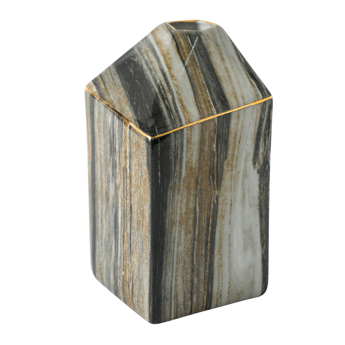 9" Salmais Large Vase - Gray Marble