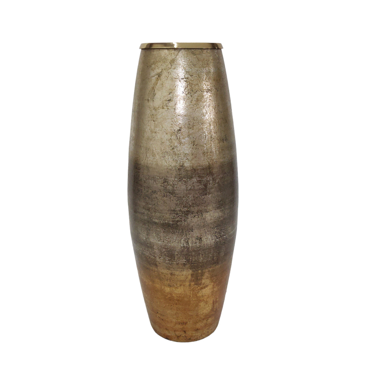24" Curved Glass Vase Metallic Ombre Finish - Multi