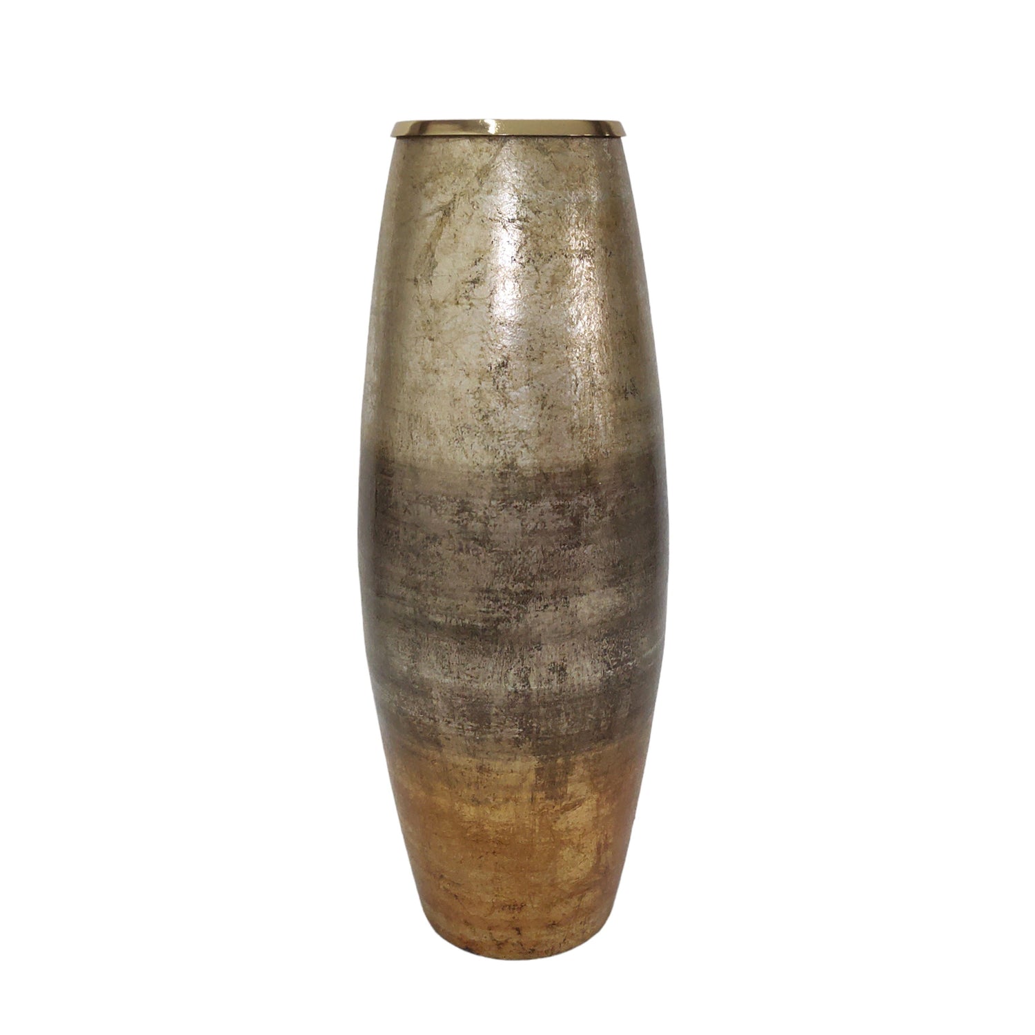24" Curved Glass Vase Metallic Ombre Finish - Multi