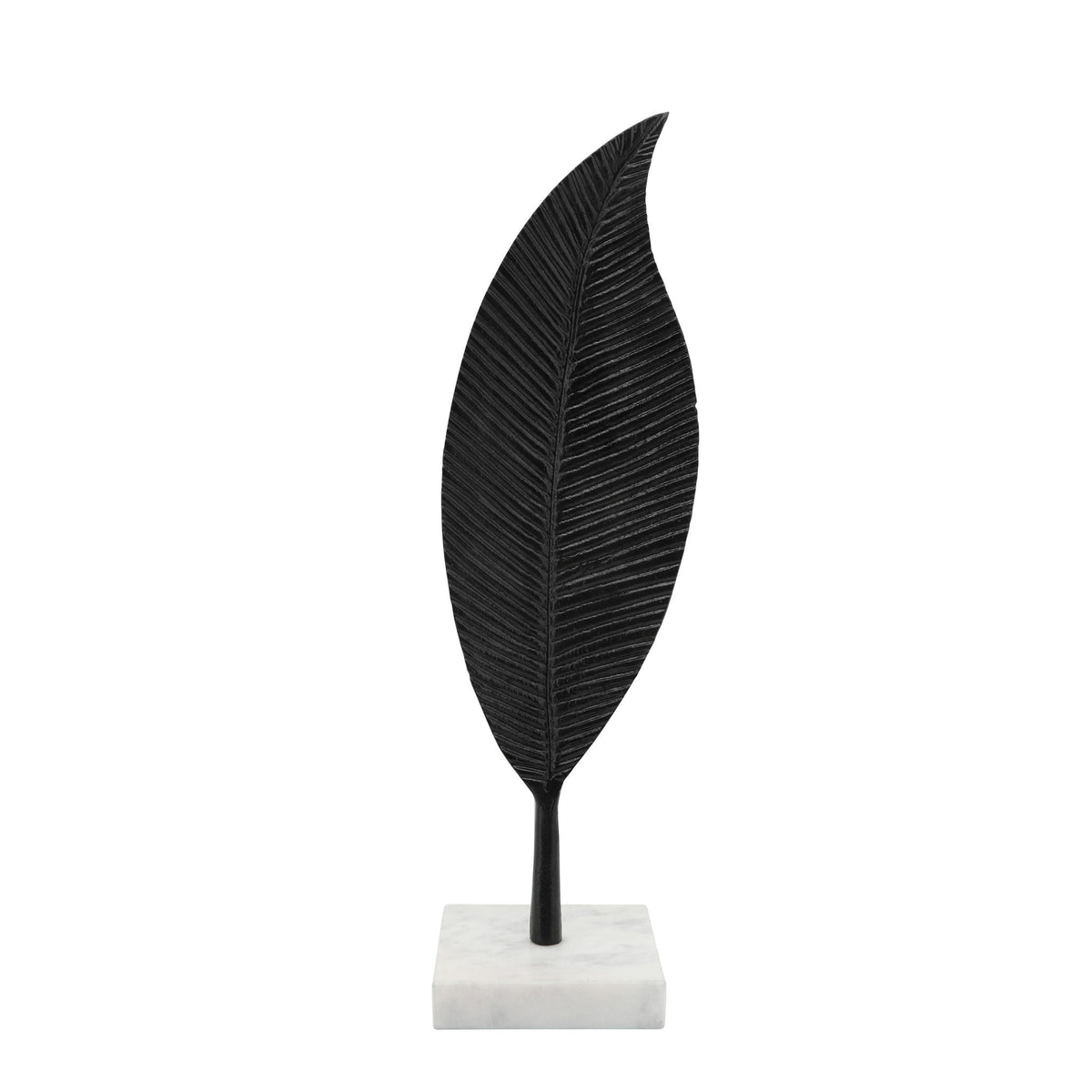 Metal Leaf Table Deco 19" - Black
