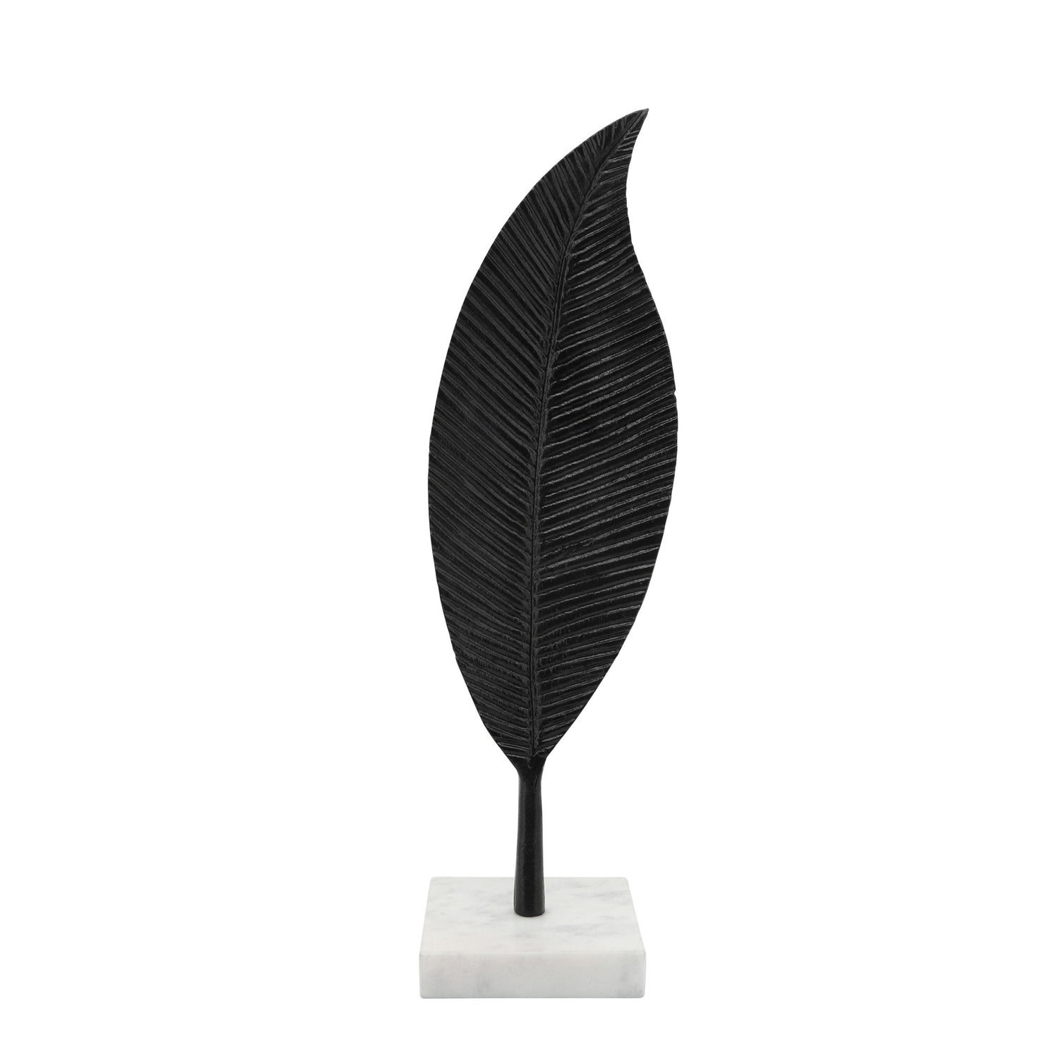 Metal Leaf Table Deco 19" - Black