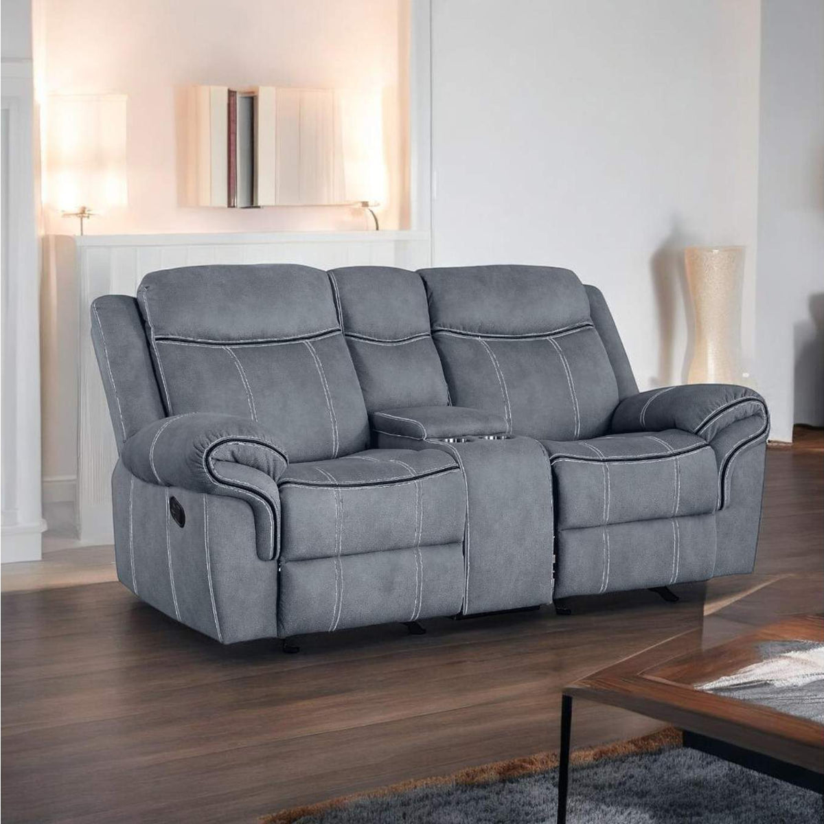 55026 Zubaida Motion Loveseat and Console with USB