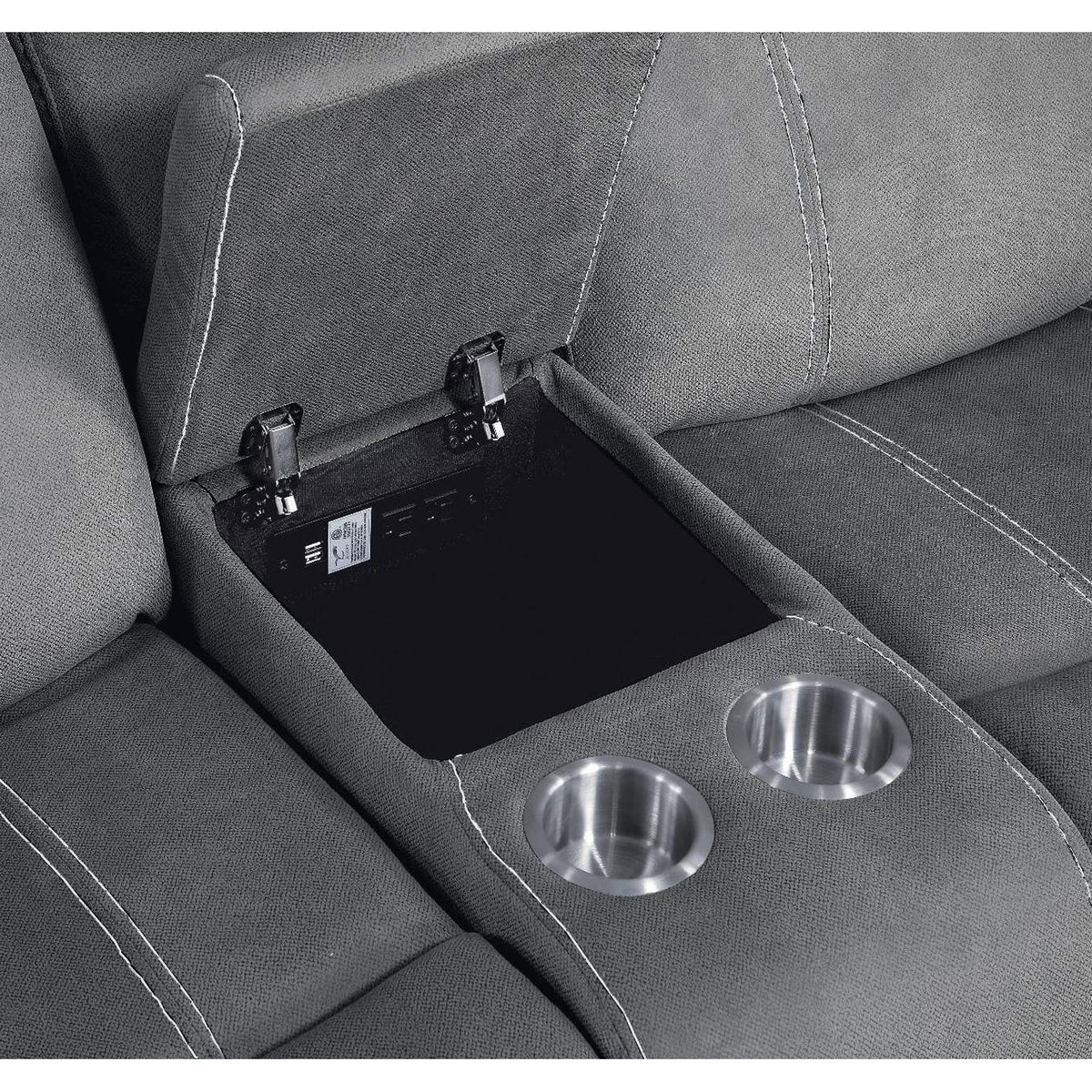 55026 Zubaida Motion Loveseat and Console with USB