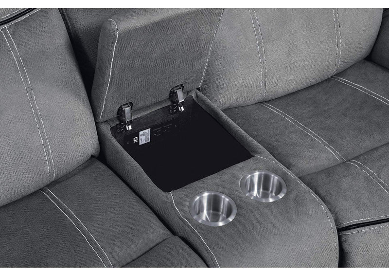 55026 Zubaida Motion Loveseat and Console with USB