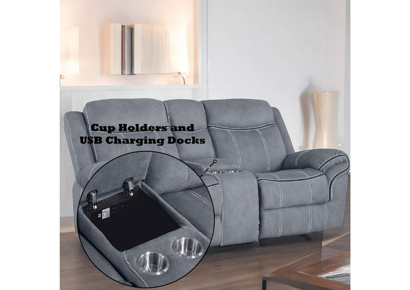 55026 Zubaida Motion Loveseat and Console with USB