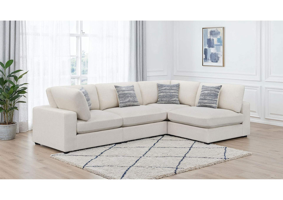 Serene 4-piece Upholstered Modular Sectional Sofa Beige