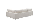 551321-SETA Serene 4-piece Upholstered Modular Sectional Sofa Beige