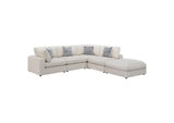 551321-SETC Serene 5-piece Upholstered Modular Sectional Sofa Beige