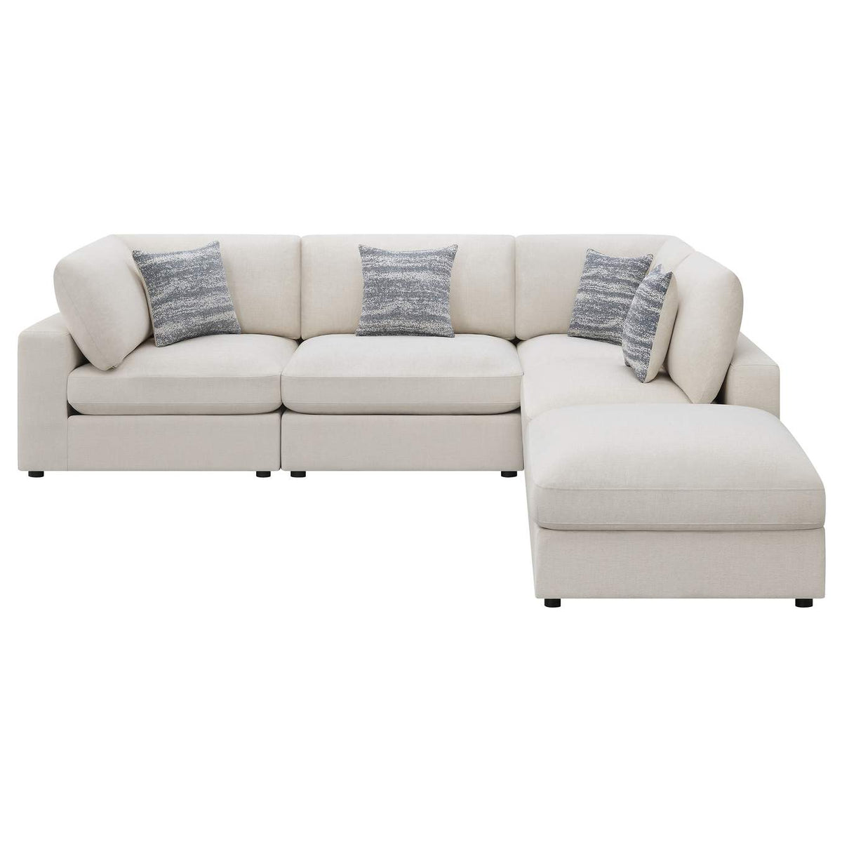 551321-SETC Serene 5-piece Upholstered Modular Sectional Sofa Beige